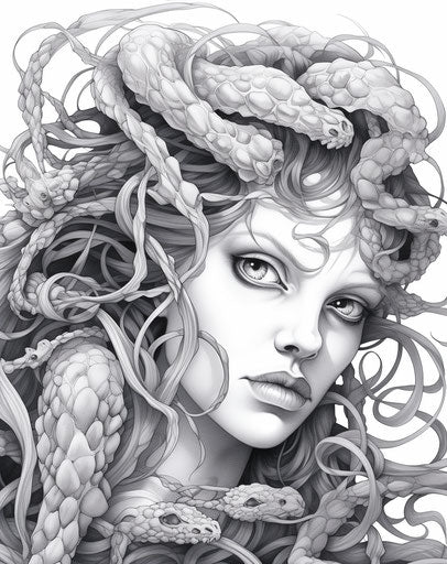 Medusa coloring pages and punk rock cobra drawing