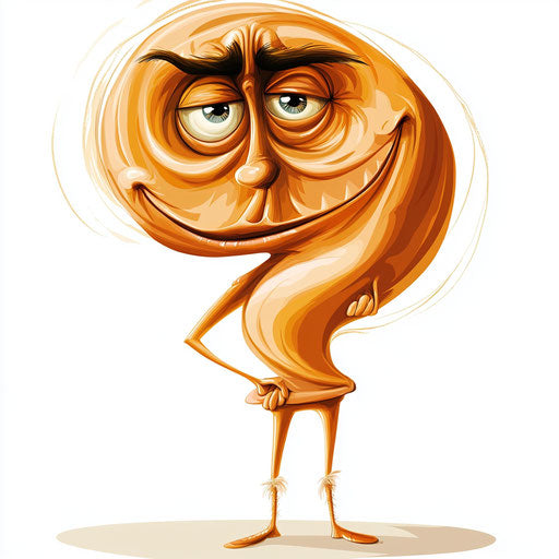 Humorous caricature of a swirl caricature clipart with human characteristics