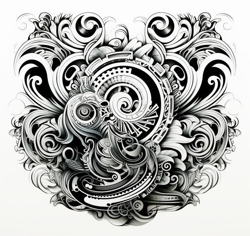 Polymaori symbol design for adults women and kiwi tattoo concept