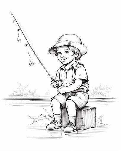 Child fishing with fishing pole