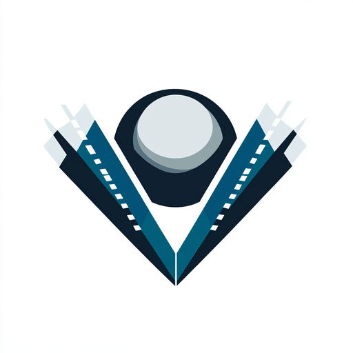 Modern cricket logo design with geometric ball symbol