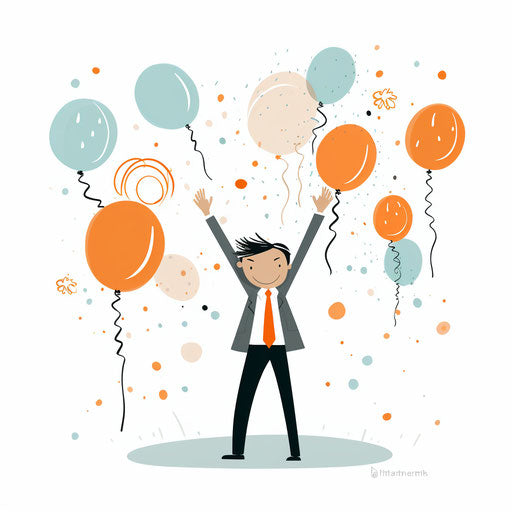 Congratulations in a minimalist style, on a white background