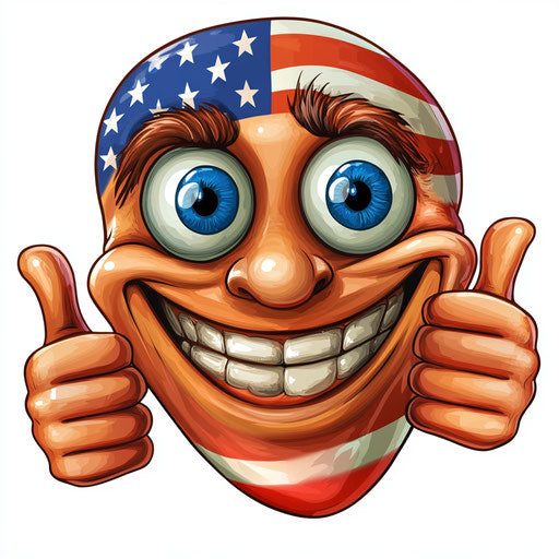 Eclectic Flag Caricature Clipart for Home Office Decor