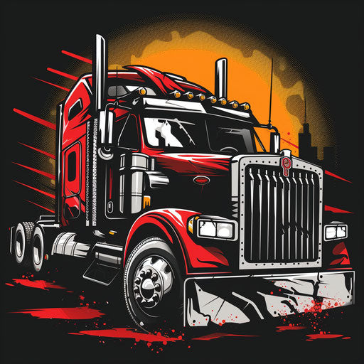 Edgy truck logo with graffiti elements and urban colors