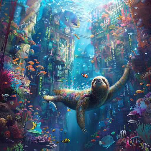 Sloth discovering underwater city