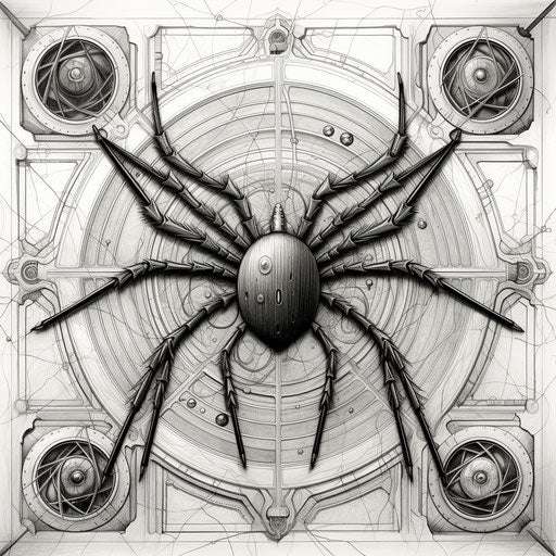 An interesting drawing of a spider in a square