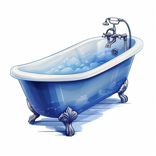Bathtub illustration in the style of oil painting