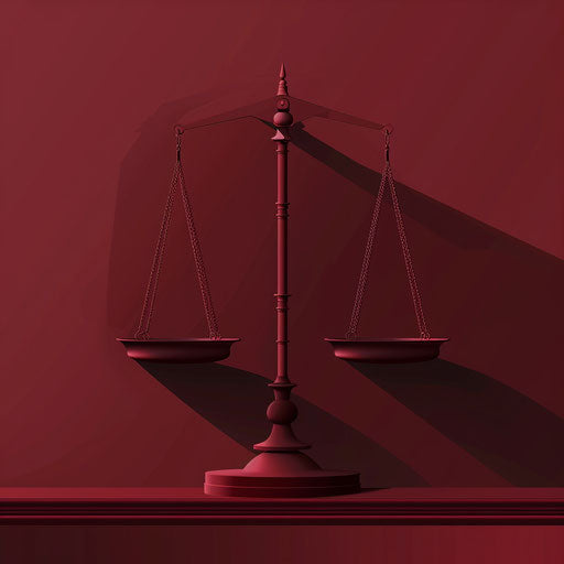 Deep maroon flat background with realistic law clipart
