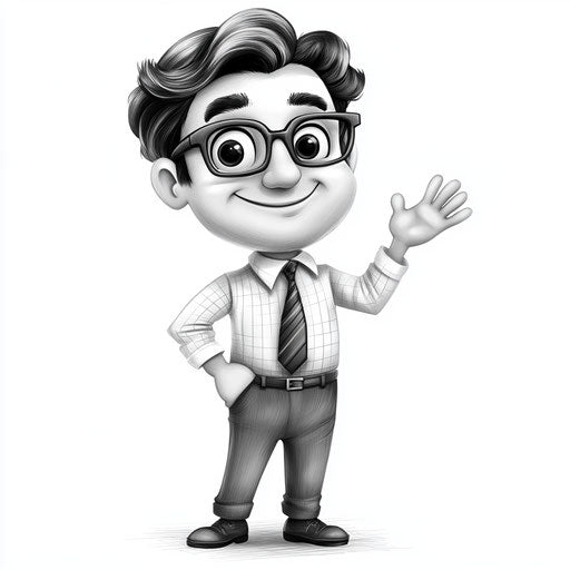 Humorous caricature of an office illustration with human characteristics, exaggerated thick eyelashes, big feet, monochrome, vibrant colors, cartoon style, waving, high resolution, no background, isolated -c 40