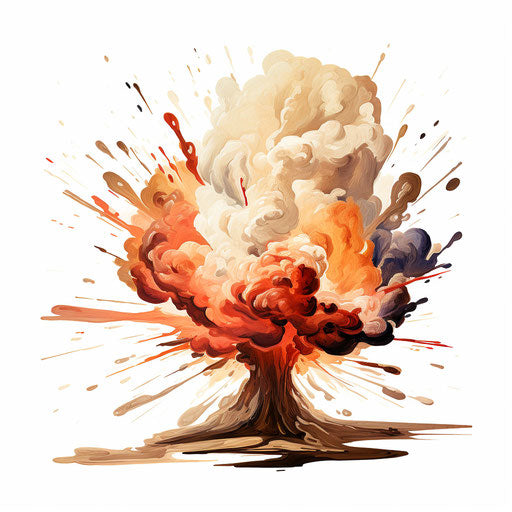 Artistic explosion on white background