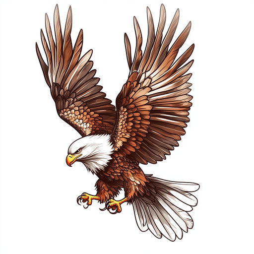 Eagle tattoo sketch diving on hand