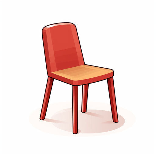 Minimalist chair illustration, on a white background