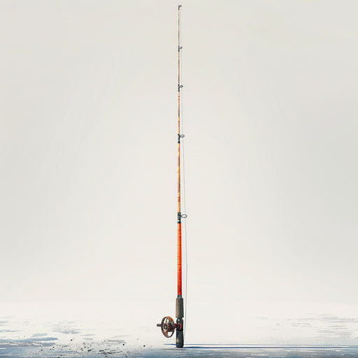 Fishing pole clipart in photo realistic style on white background