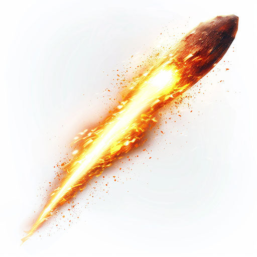 Realistic comet clipart on flat white background