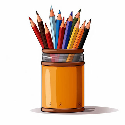 Minimalist pencil case clipart on white background