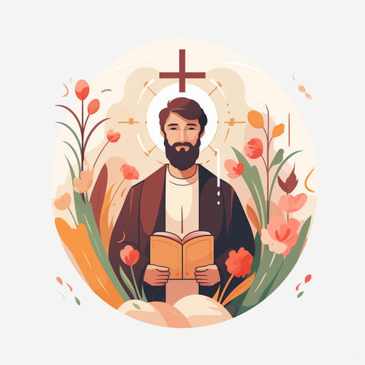 Christian clipart in minimalist style, on white background