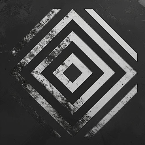 Modern logo design art in black and white, with a geometric background