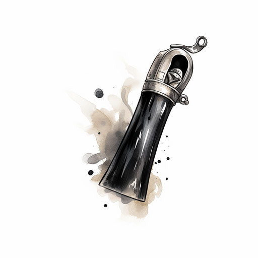 Whistle in Chiaroscuro Art on white background