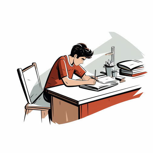 Minimalist school illustration on white background