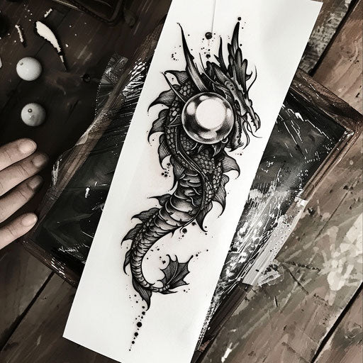 Black pearl held by detailed dragon claw