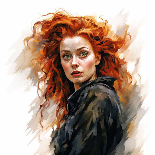 Oil painting style on white background