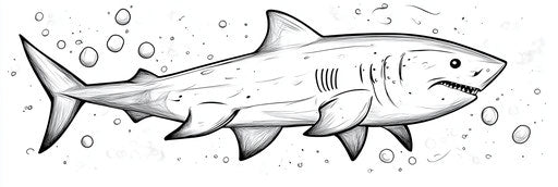 Simple shark coloring book page 3:1