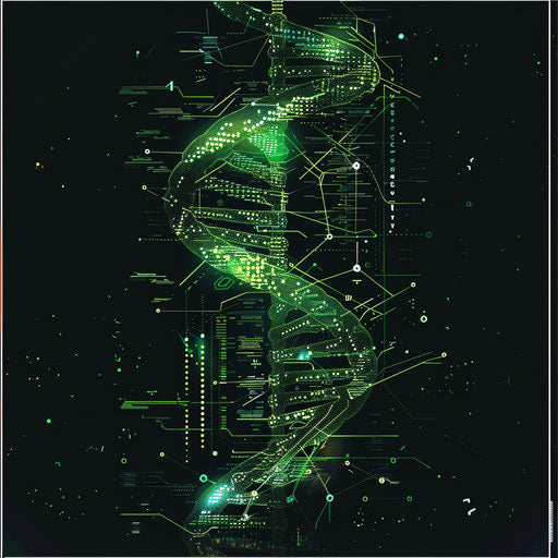 Technology-themed DNA tattoo sketch in clipart style
