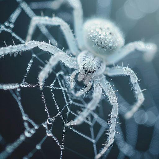 Cute spider on a delicate web