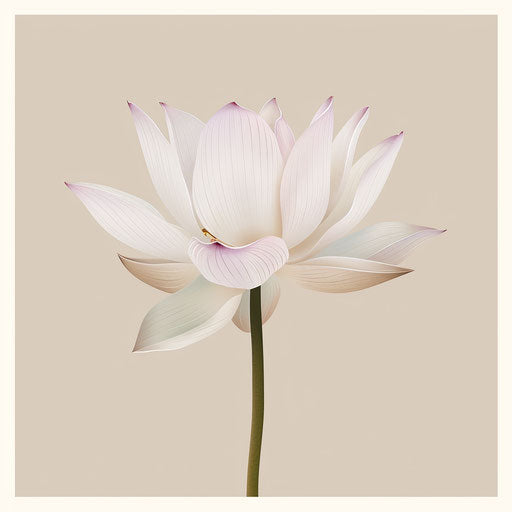 Lotus flower clipart in realistic style with flat random background