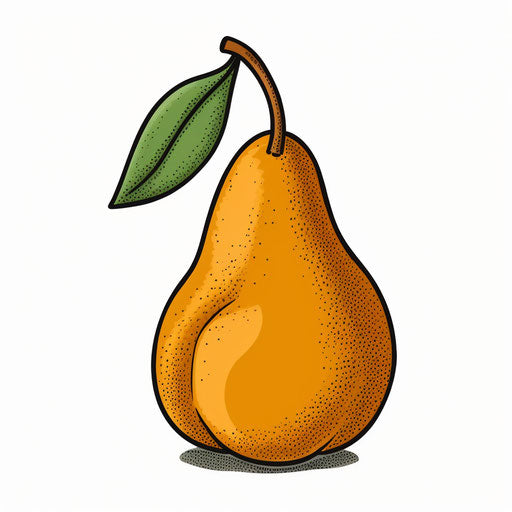 Minimalist-style pear illustration on white background