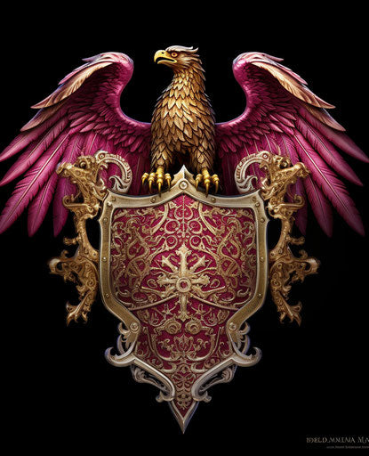 Eagle tattoo man with shield and sword in traditional Mexican style