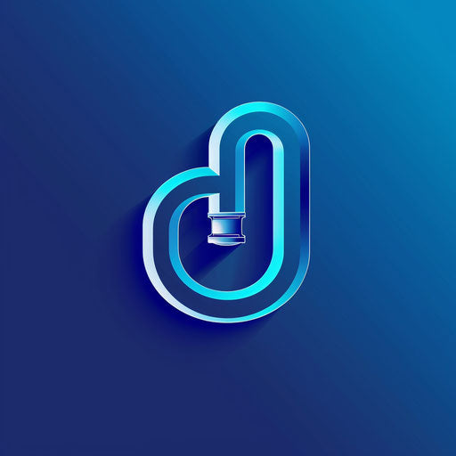 Sleek plumbing logo with clean lines on blue gradient background
