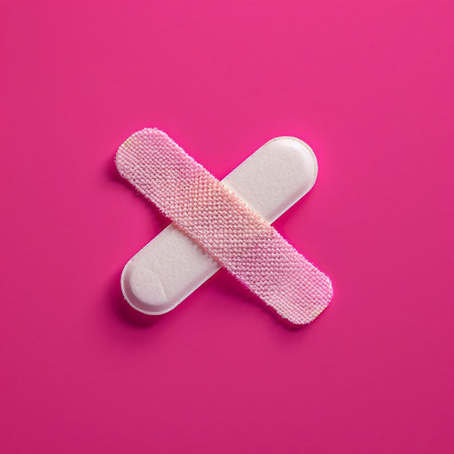 Band aid clipart on vibrant magenta background