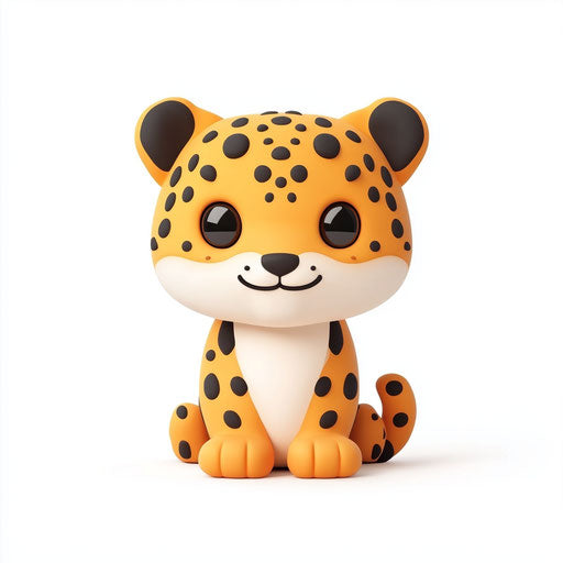 3D jaguar in photo realistic style with flat white background