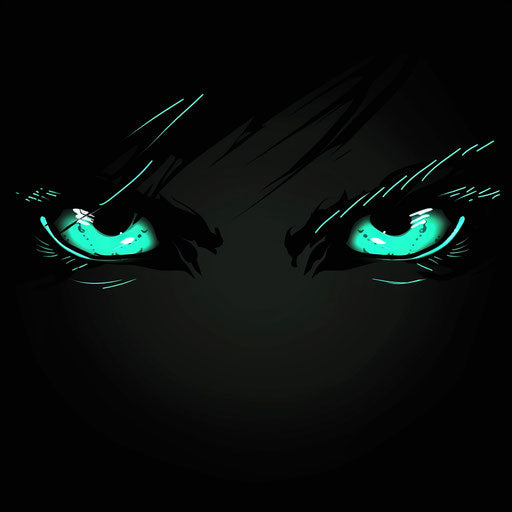 Menacing tattoo sketch of glowing eyes in the dark