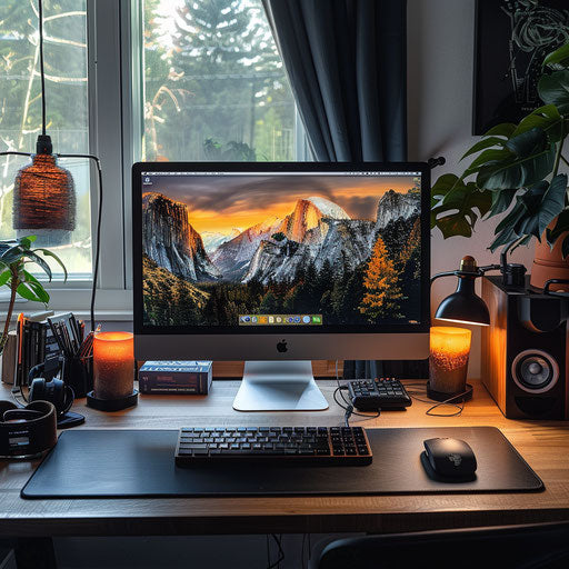 Productive work-from-home setup with clean desk