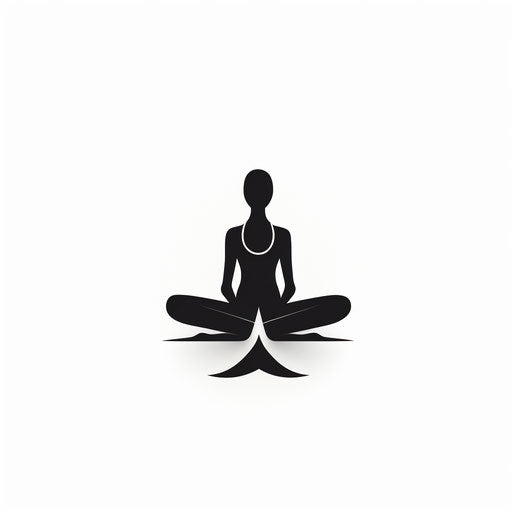 Minimalist yoga clip art on white background