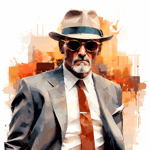 Boss in Impressionistic Art style, on white background