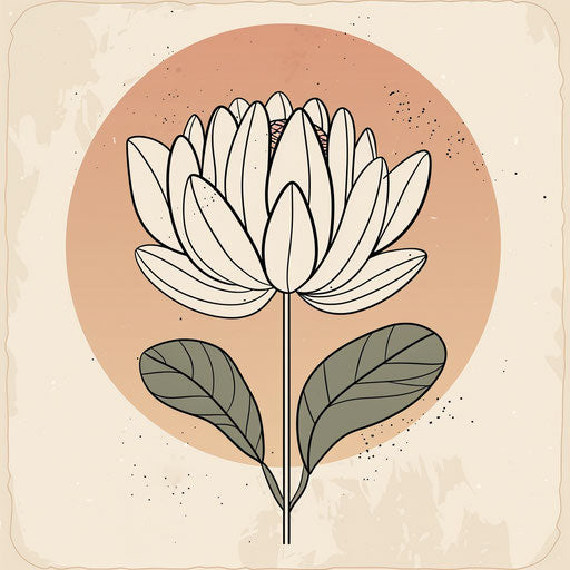 March birth flower in Zen clipart style flat tattoo sketch