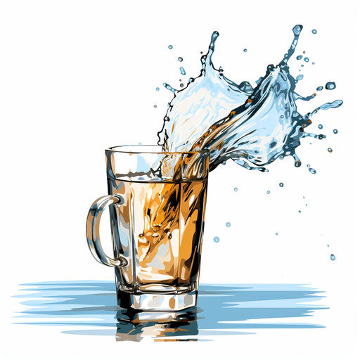 Thirsty clipart in the style of Impressionistic Art, on white background