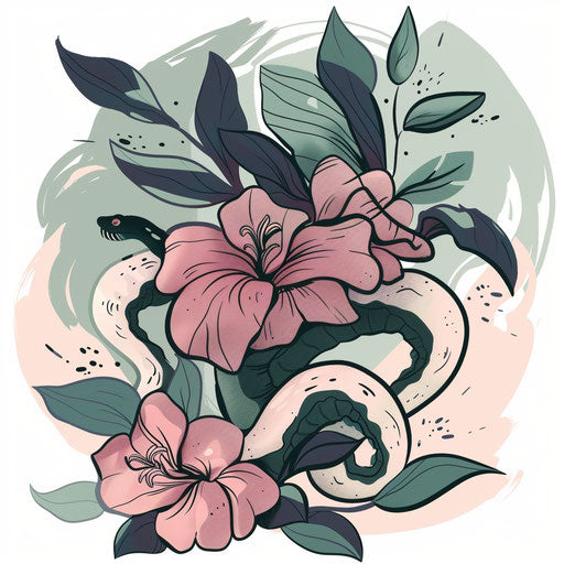 Elegant sketch of a venomous flower, flat clipart style