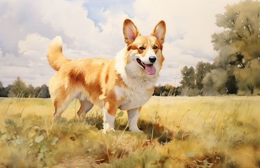 Dog standing in a grassy park