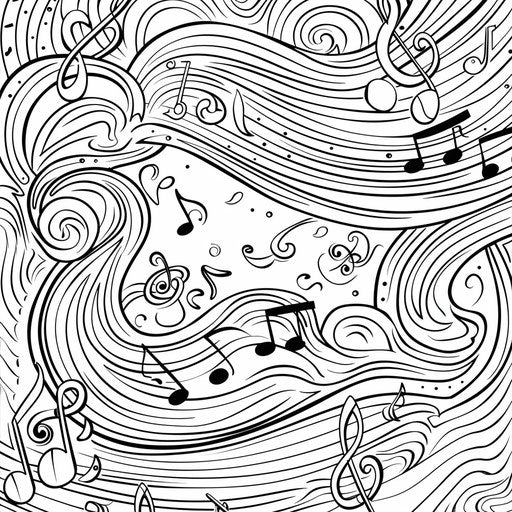 Musical notes dancing in the air