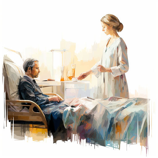 Impressionistic Art style of patient clipart, on white background