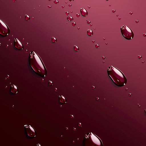 Flat maroon background with realistic raindrop clipart