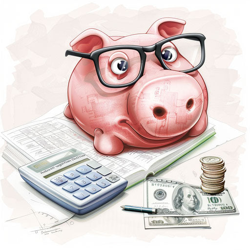 Budget clipart in photo realistic style on flat white background