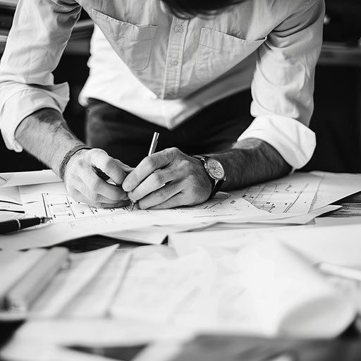 Finance imagery: insurance agent crafting a policy