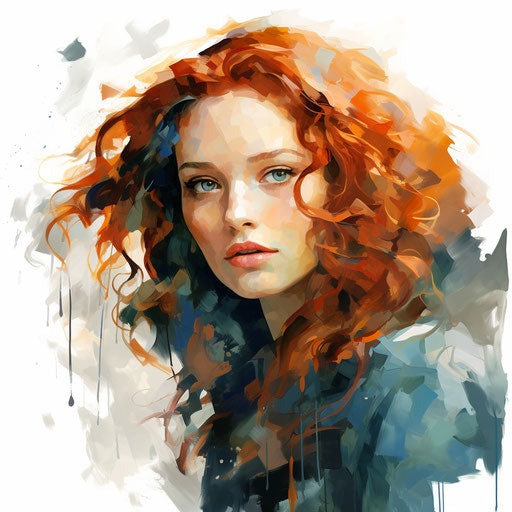 Courageous illustration in the style of oil painting, on a white background