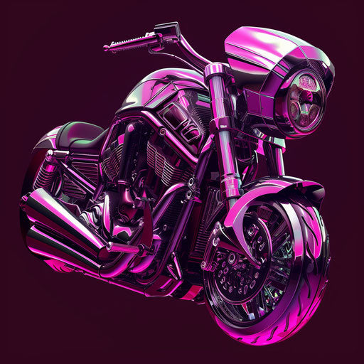 Realistic motor clipart on a flat, rich burgundy background