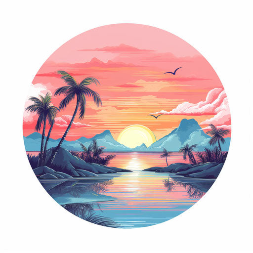 Sunset clipart in the style of Pastel Colors Art
